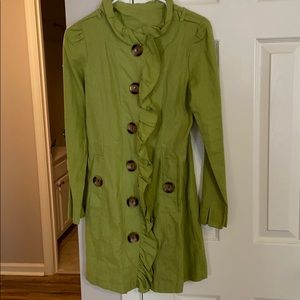 Green jacket with buttons